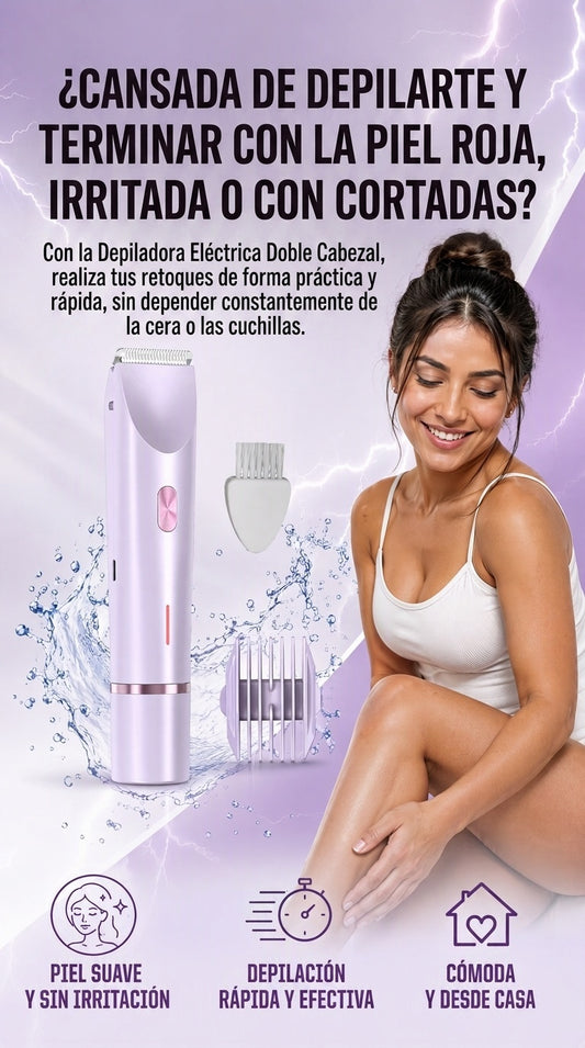 depiladora eléctrica doble cabezal